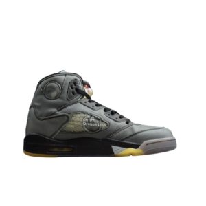 Alternative view of Air Jordan 5 Retro Off White-Black Black