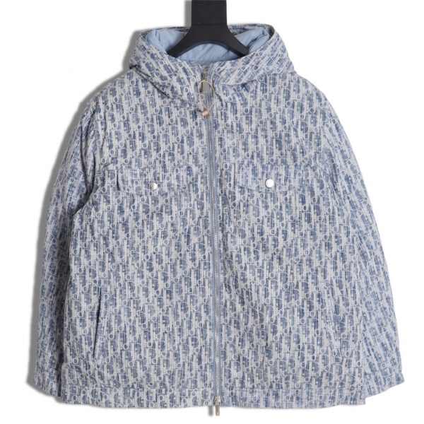 Dior Hooded Jacket With All-over Dior Logo Print