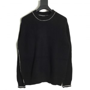 Prada Sweater With Round Neck In White Thread And Thick Needle