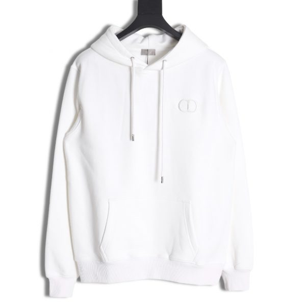 Dior Classic CD Embroidered Hoodie White