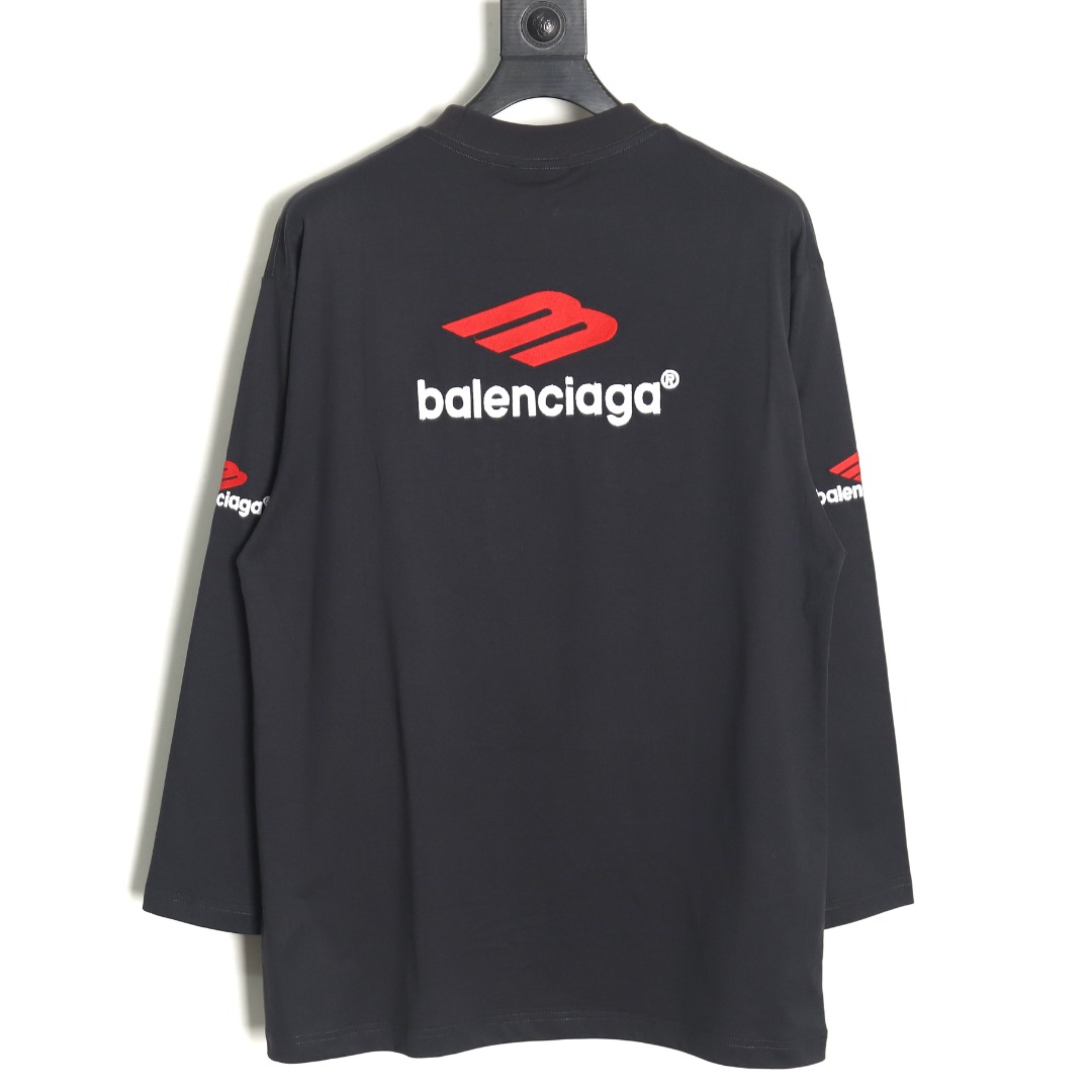 Balenciaga Embroidered Logo Long Sleeve T-shirt - Image 2