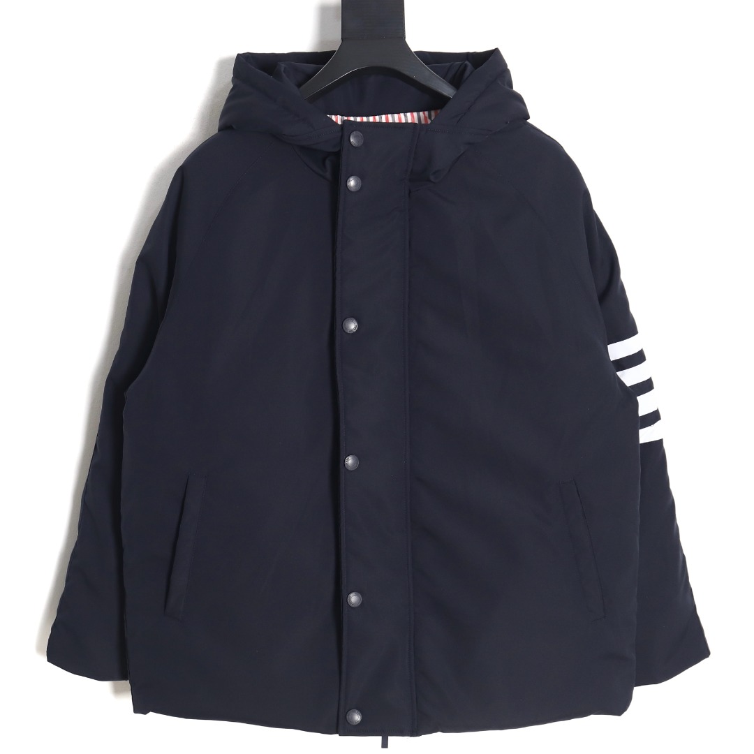 Thom Browne Classic Four Bar Parka Coat Black