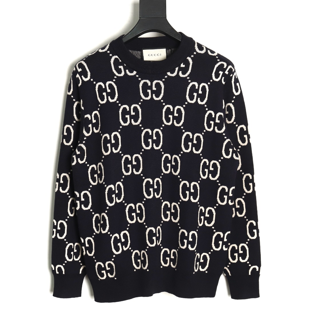 Gucci Classic Double G Jacquard Sweater Black