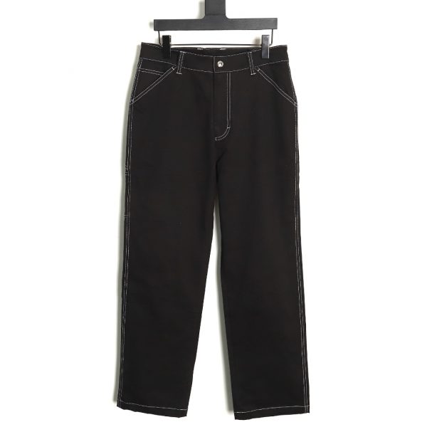 Prada Triangle Brand White Line Pants
