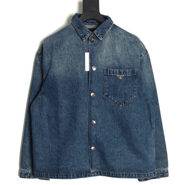 Prada Triangle Pocket Denim Shirt Jacket
