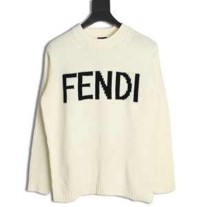 Fendi Crew-neck Sweater With Letter Logo On The Chest