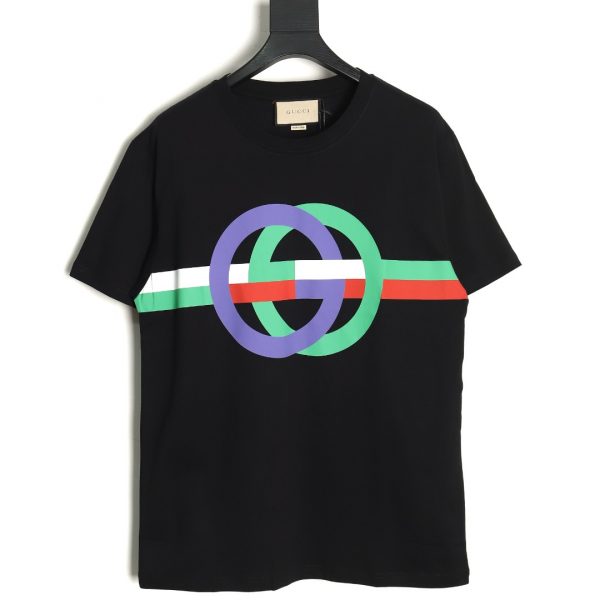 Gucci Interlocking Color Print Short Sleeve T-Shirt