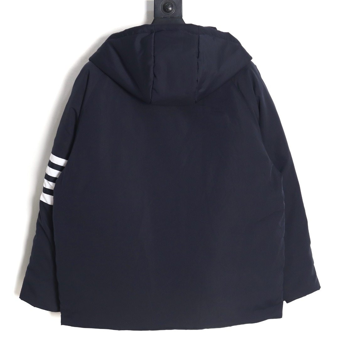 Thom Browne Classic Four Bar Parka Coat Black - Image 2