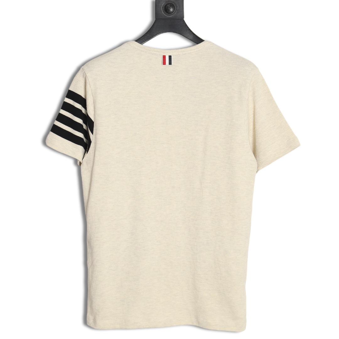 ThomBrowne Classic Four Bars Round Neck Short Sleeve - Image 2