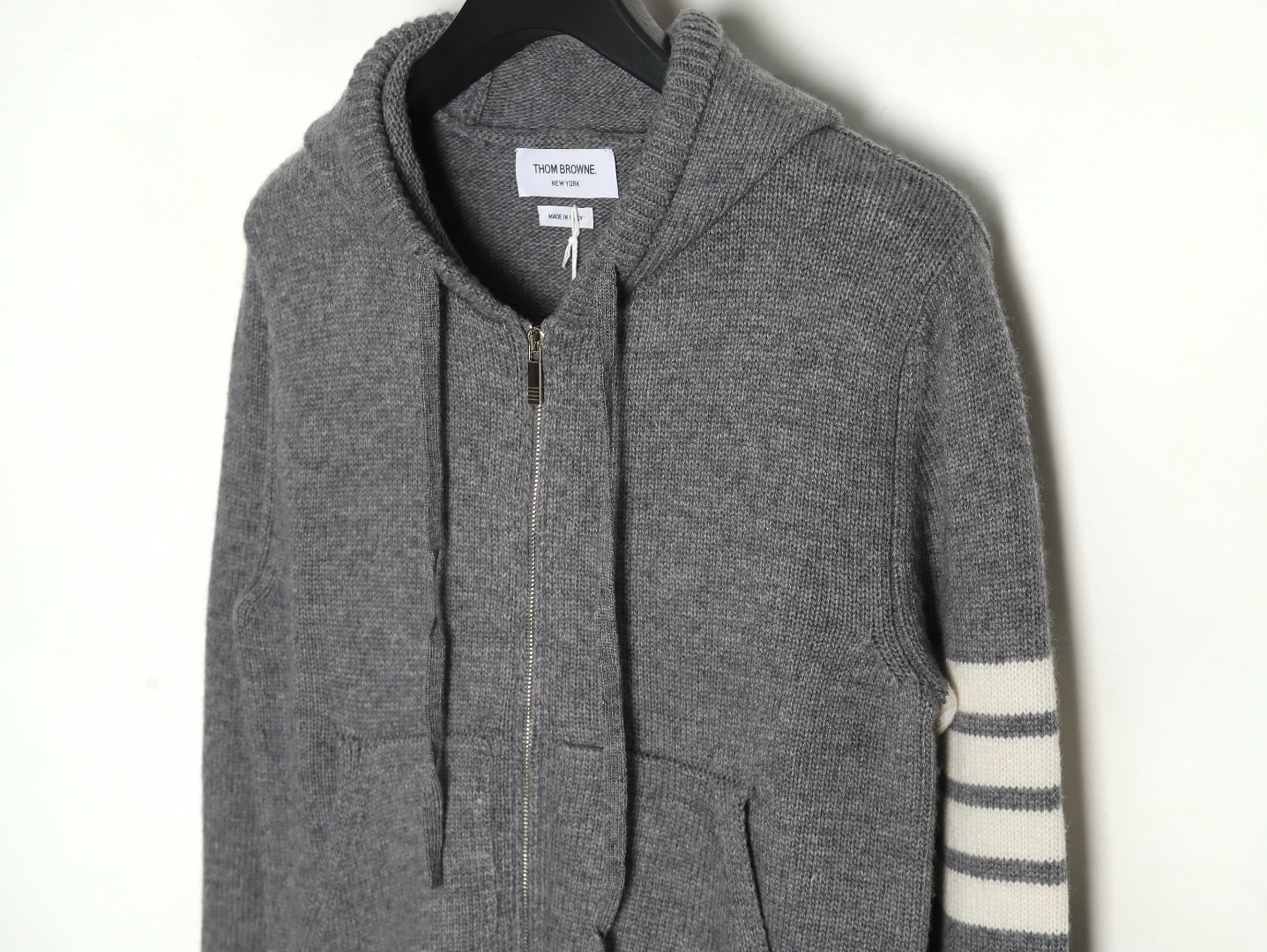 Thom Browne Australian Fur Hooded Jacket Gray - Image 3