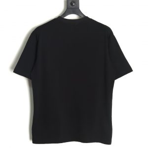 Alternative view of Prada Black Short Sleeve T-shirt with Wavy Line Triangle Embroidery