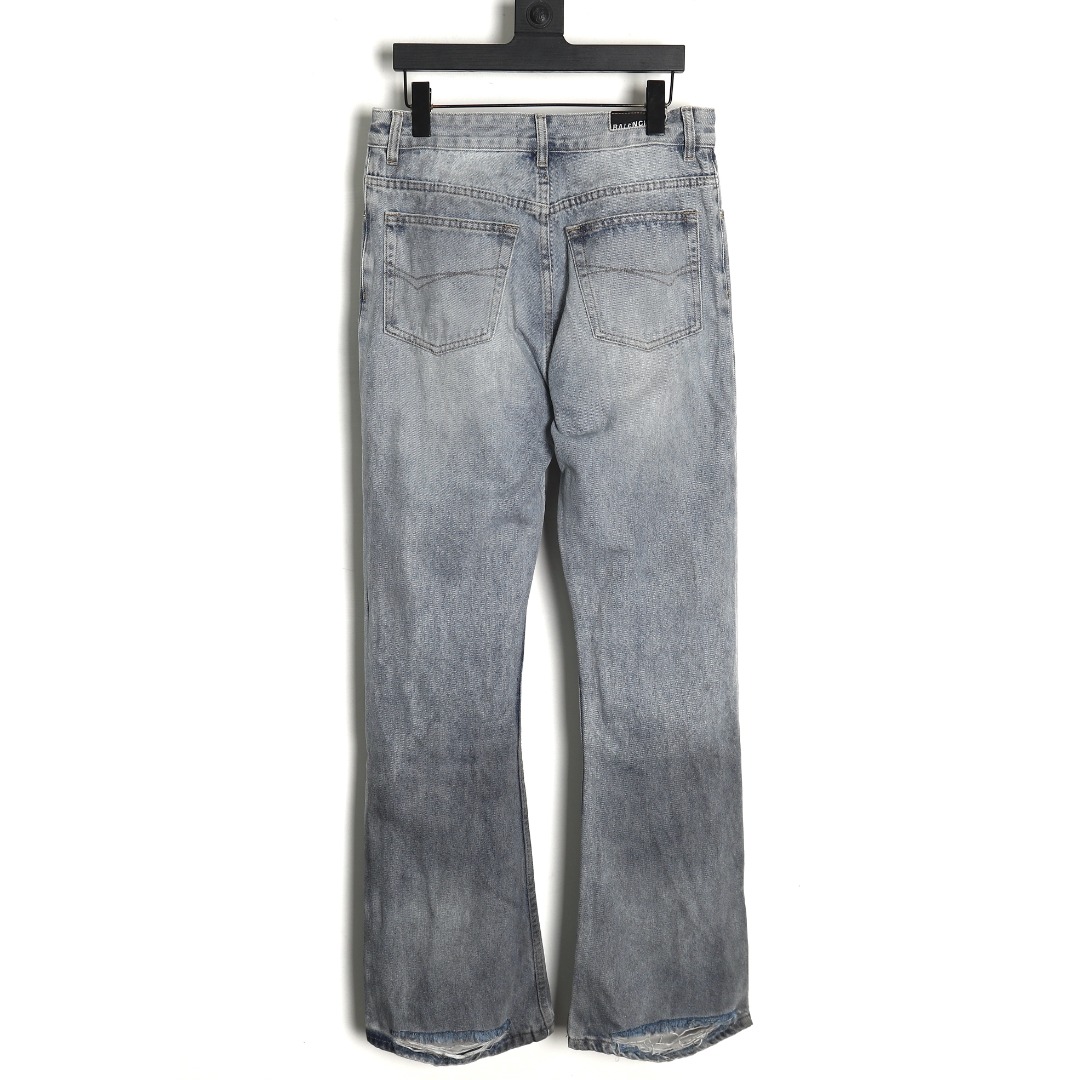 Balenciaga Blue Boot Cut Denim Pants - Image 2