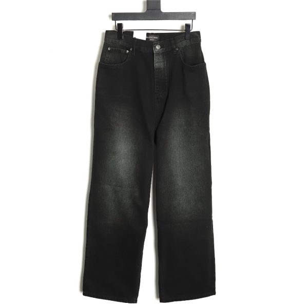 Balenciaga Denim Pants With Logo Size Black