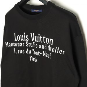 Alternative view of Louis Vuitton Letter V Slogan Limited Black Sweatshirt