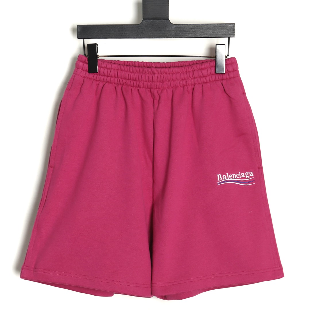 Balenciaga Pink Embroidered Basic Shorts