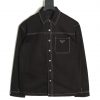 Prada Denim Jacket White Line Brand Triangle