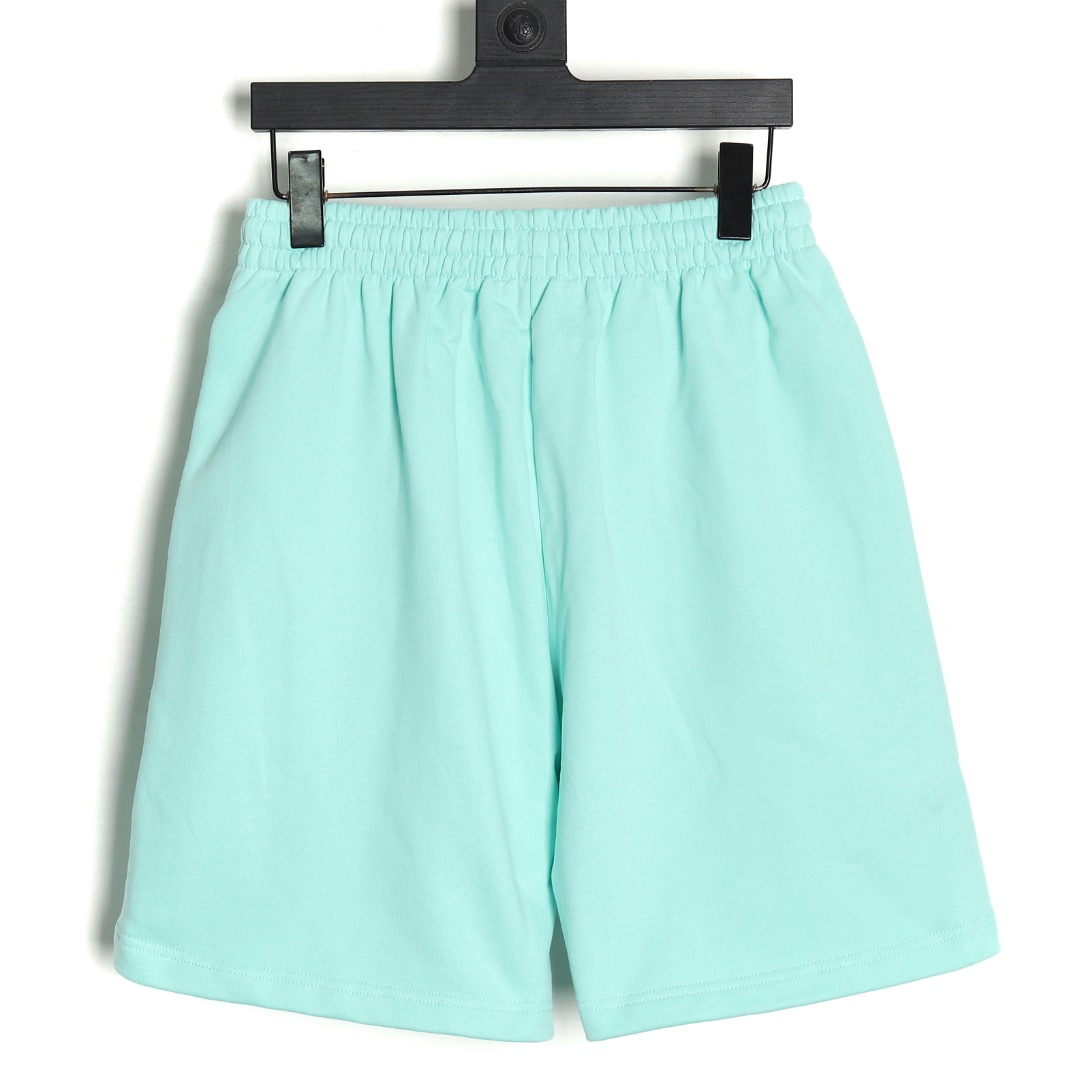 Balenciaga Water Green Basic Embroidered Shorts - Image 2