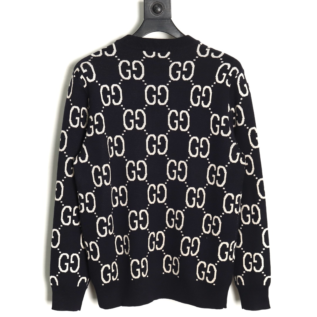 Gucci Classic Double G Jacquard Sweater Black - Image 2