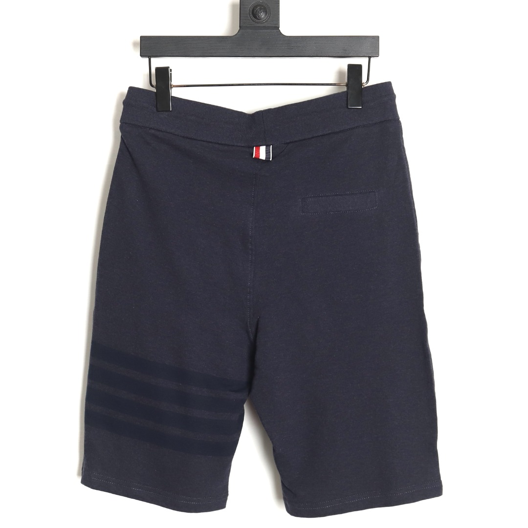 Thom Browne Gold Anchor Embroidery Thread Shorts Black - Image 2