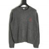 Loewe Gray Wweater With Round Neck and Small Embroidered Label