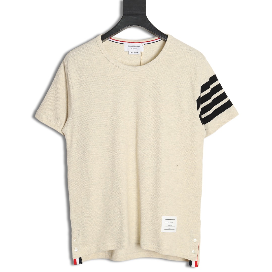 ThomBrowne Classic Four Bars Round Neck Short Sleeve