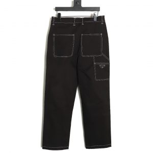 Alternative view of Prada Triangle Brand White Line Pants