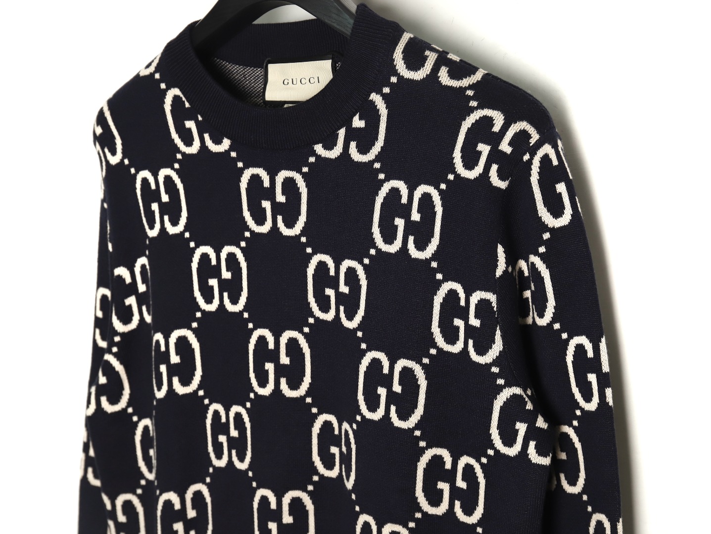 Gucci Classic Double G Jacquard Sweater Black - Image 3