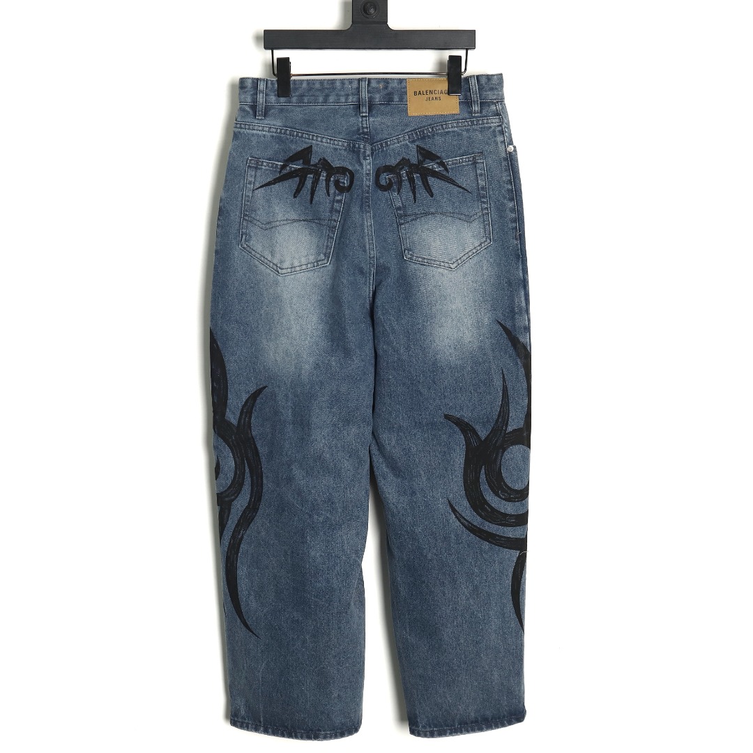 Balenciaga Hand Painted Jeans - Image 2