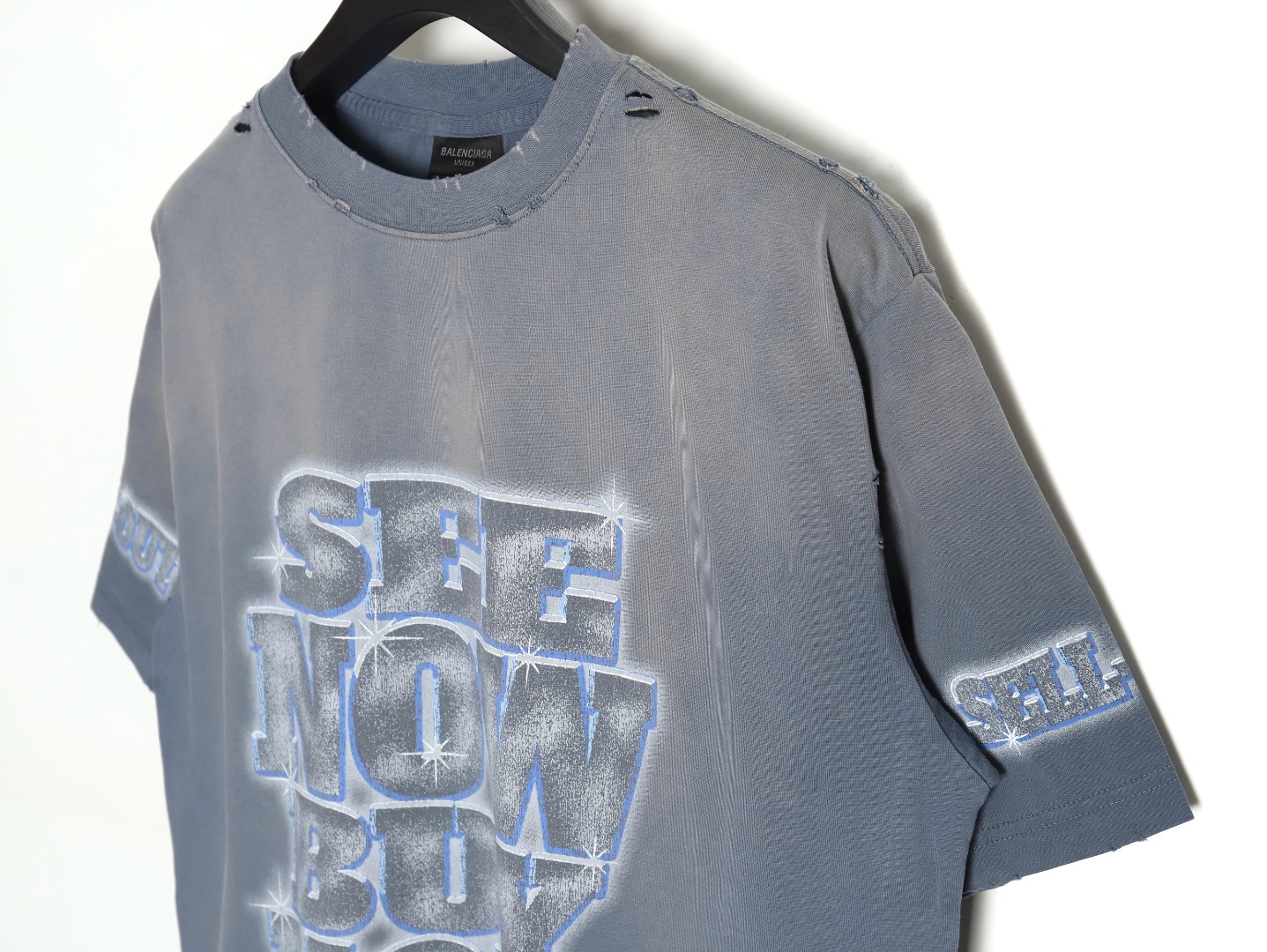 Balenciaga Diamond Letter Print Short Sleeve T-Shirt - Image 3