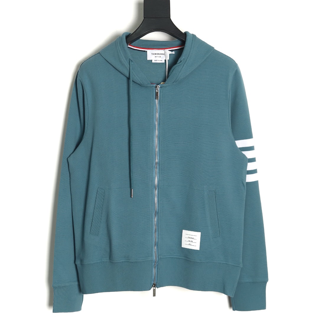 Thom Browne Water Ripple Waffle zip Jacket