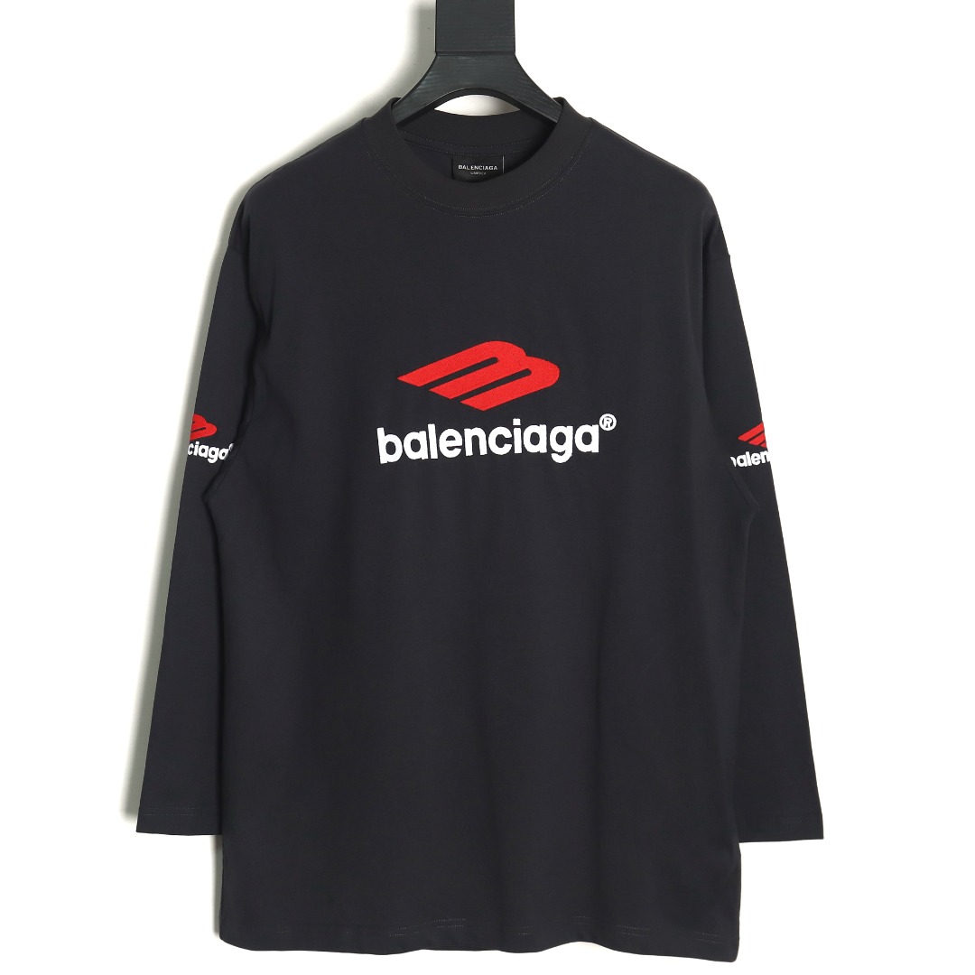 Balenciaga Embroidered Logo Long Sleeve T-shirt