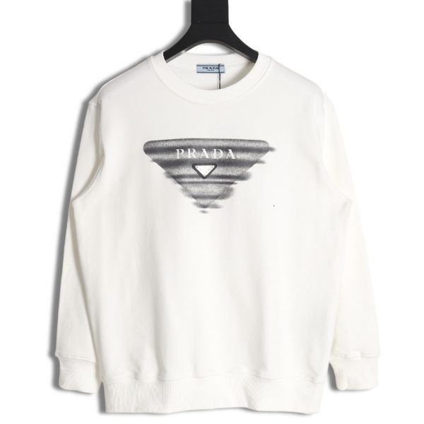 Prada Sweatshirt With Printed Ghost Triangle Logo
