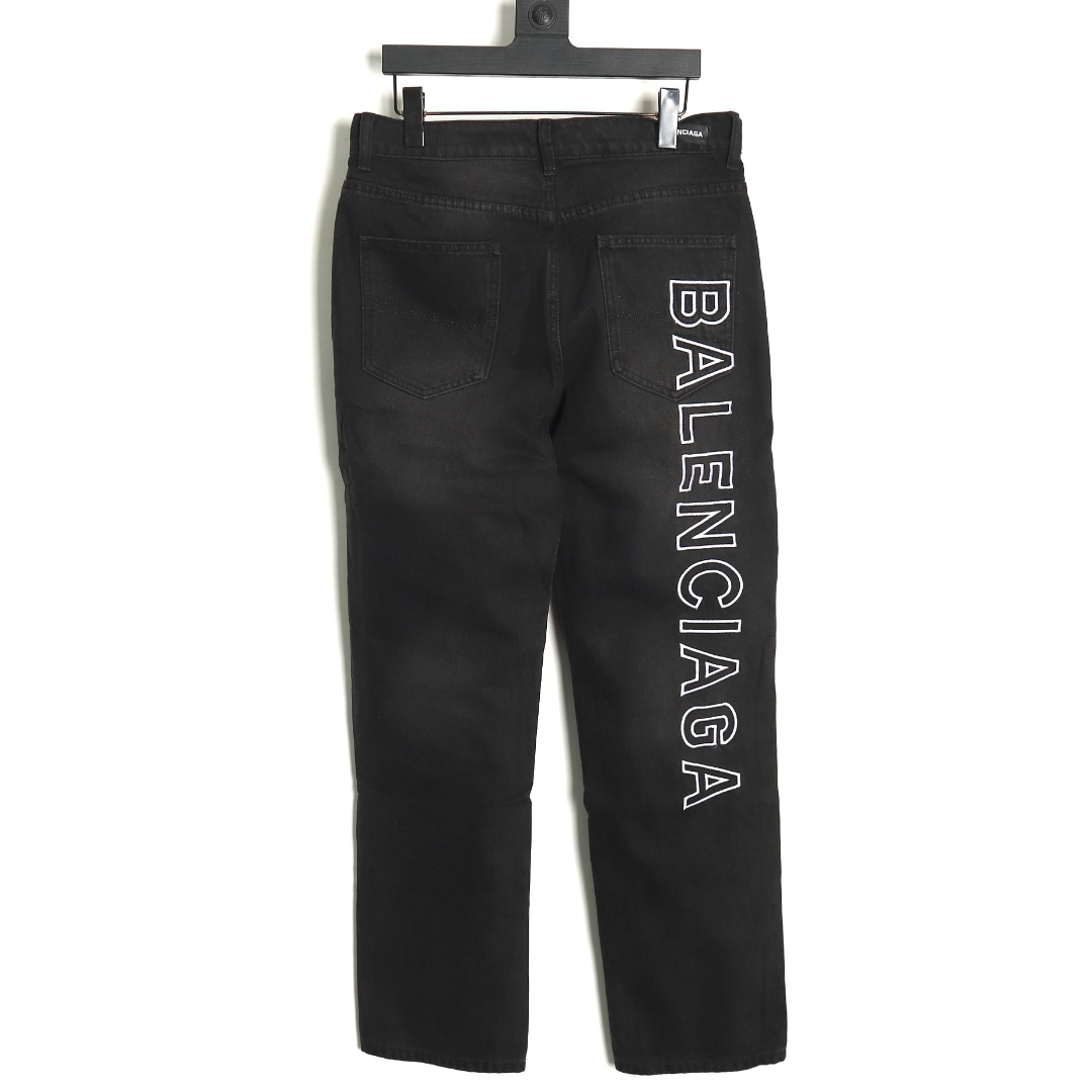 Balenciaga Single-breasted Jeans With Letter Embroidery - Image 2