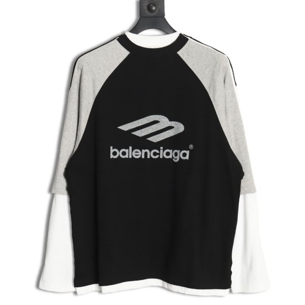 Balenciaga Three Layer Knit Long Sleeve Sweater