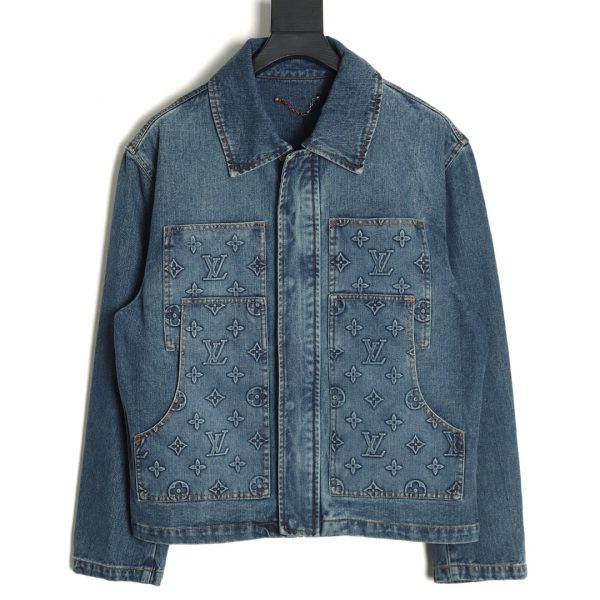 Louis Vuitton Louis Vuitton Embossed Presbyopic Denim Jacket