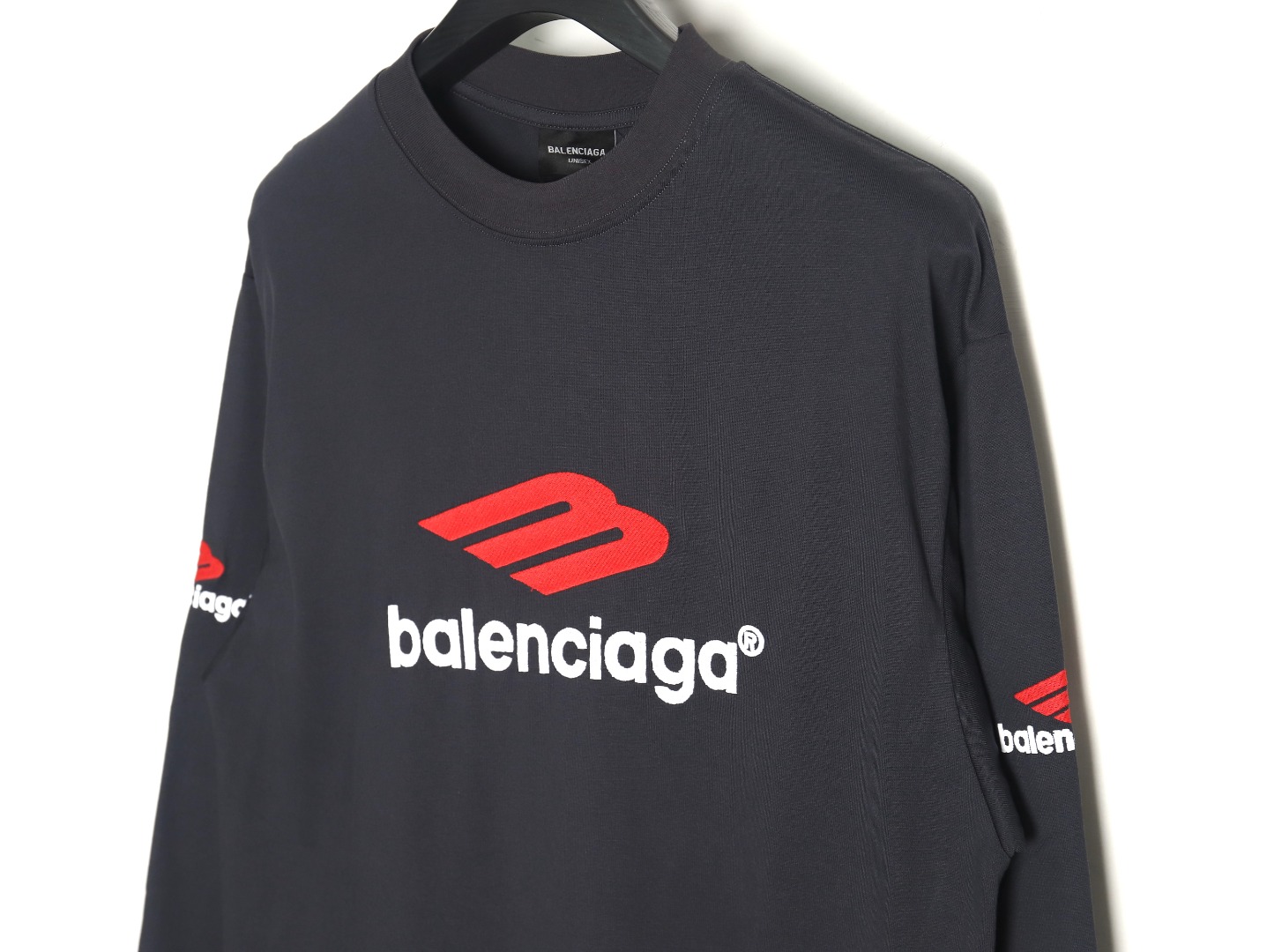 Balenciaga Embroidered Logo Long Sleeve T-shirt - Image 3