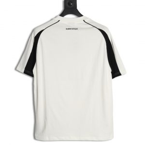 Alternative view of Balanciaga Logo Embroidery Splicing Short Sleeve T-shirt White