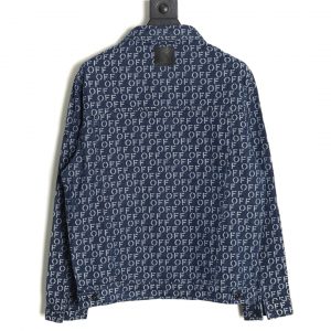 Alternative view of Off White Denim Jacket in OFF Jacquard Denim With Print