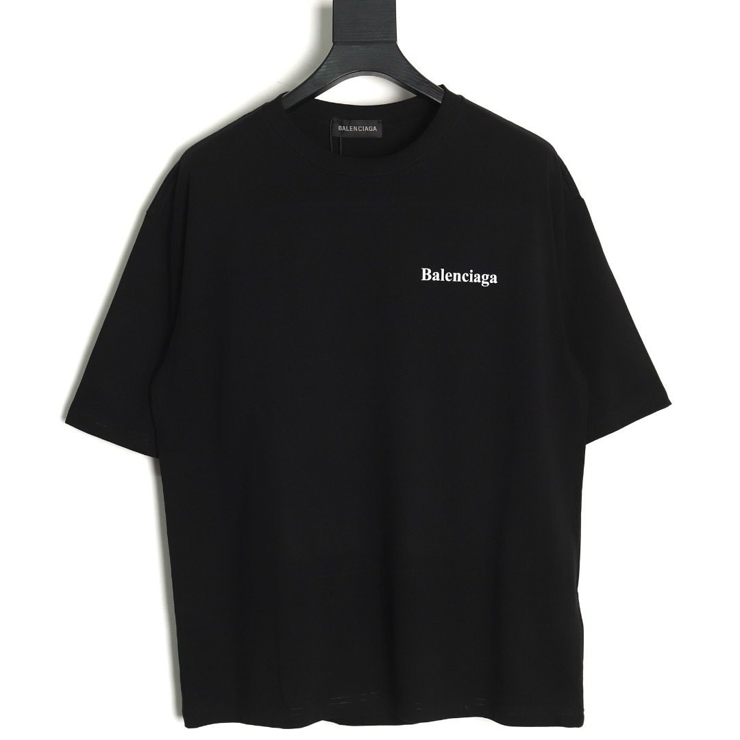 Balenciaga Letter Printed Short Sleeve Black