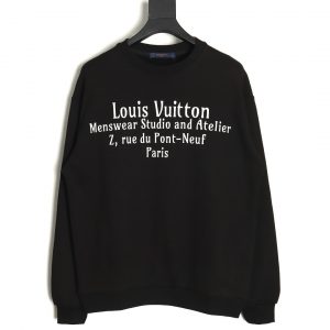 Louis Vuitton Letter V Slogan Limited Black Sweatshirt