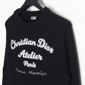Alternative view of Dior Bow Letter Embroidered Round Neck Sweater