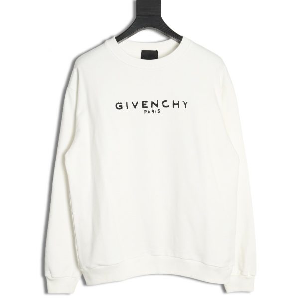 Givenchy Damaged Letter Crew Neck Sweatshirt