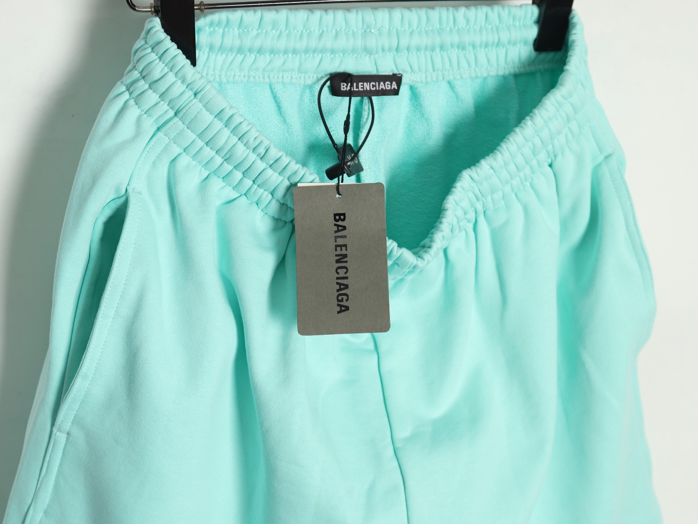 Balenciaga Water Green Basic Embroidered Shorts - Image 3