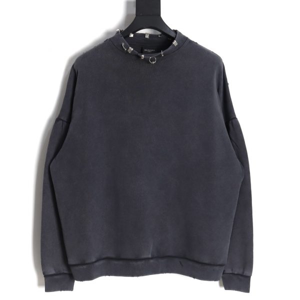 Balenciaga Crewneck Sweatshirt With Buckle Rivets