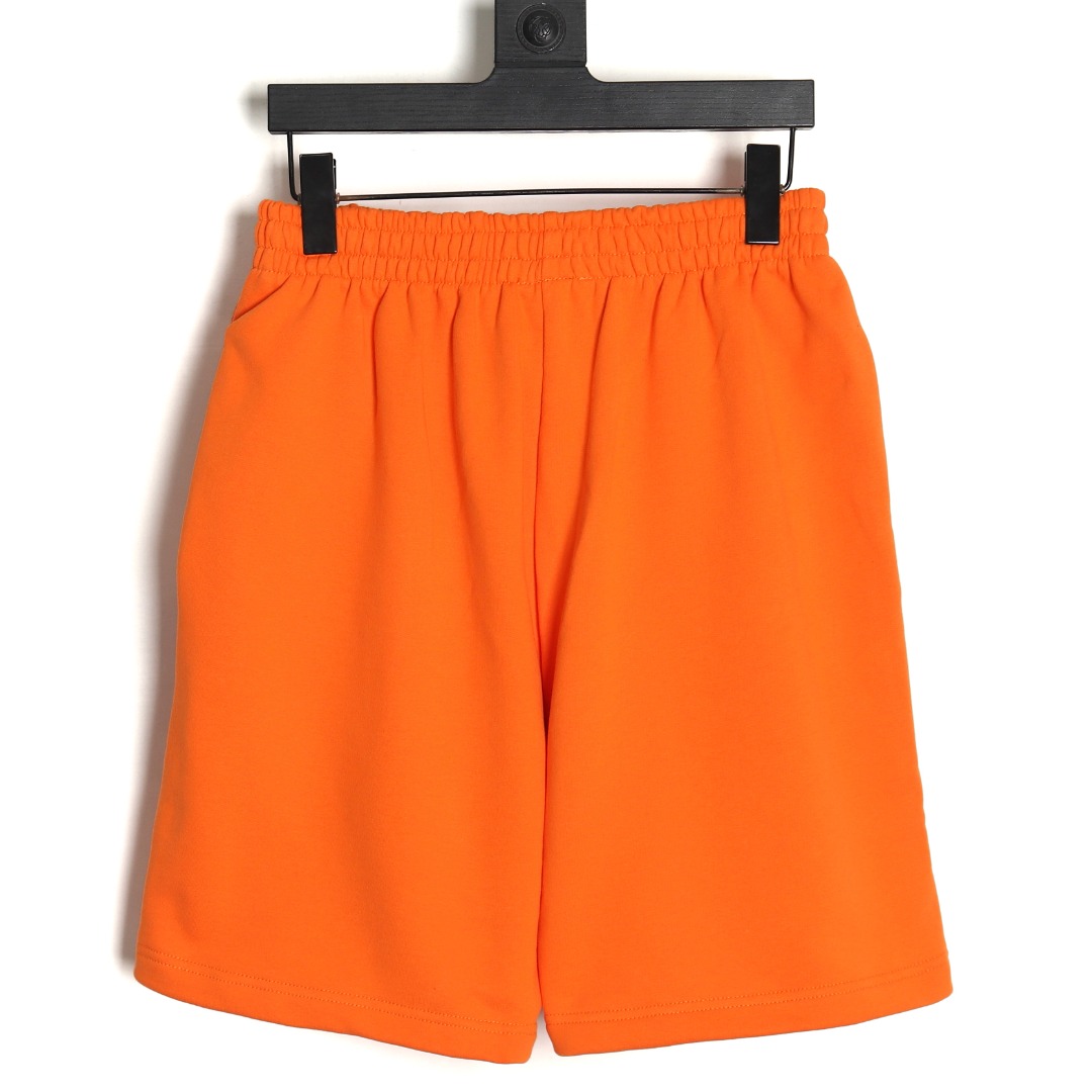 Balenciaga Basic Orange Embroidered Shorts - Image 2
