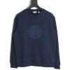 Burberry Oak Horse Embroidered Crew Neck Sweatshirt in Blue
