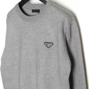 Alternative view of Prada Iron Logo Grey Knit Sweater