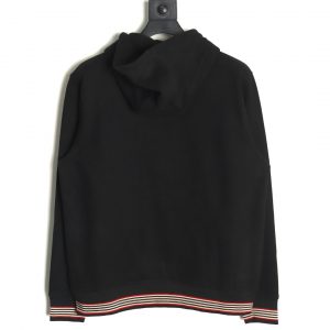 Alternative view of Burberry Black Embroidered Stripe Fleece Zip Hooded Jacket