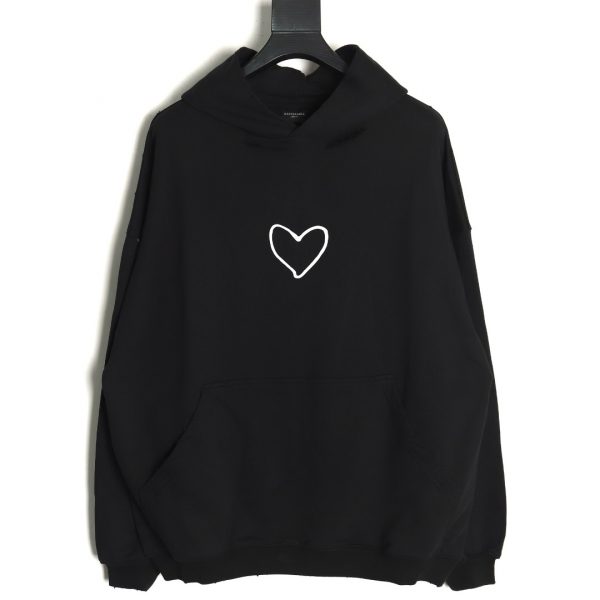 Balenciaga Valentine's Day Limited Edition Heart Hoodie Black
