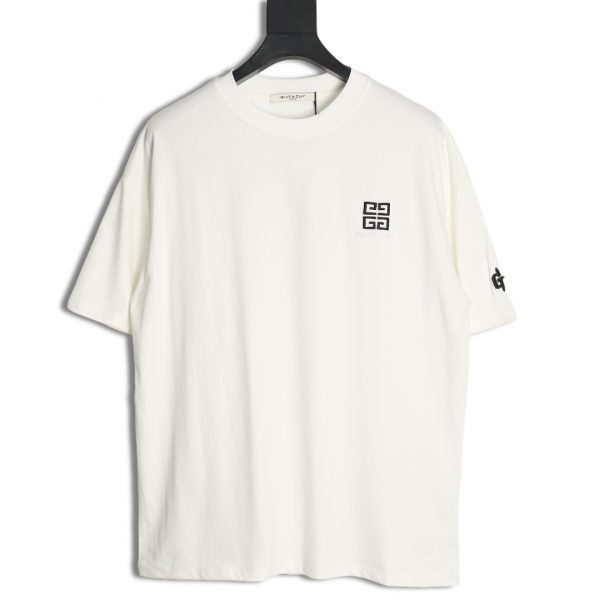 Givenchy Letter Embroidery Short Sleeve T-shirt In White